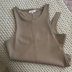 Good American Tan Fitted Tank Top